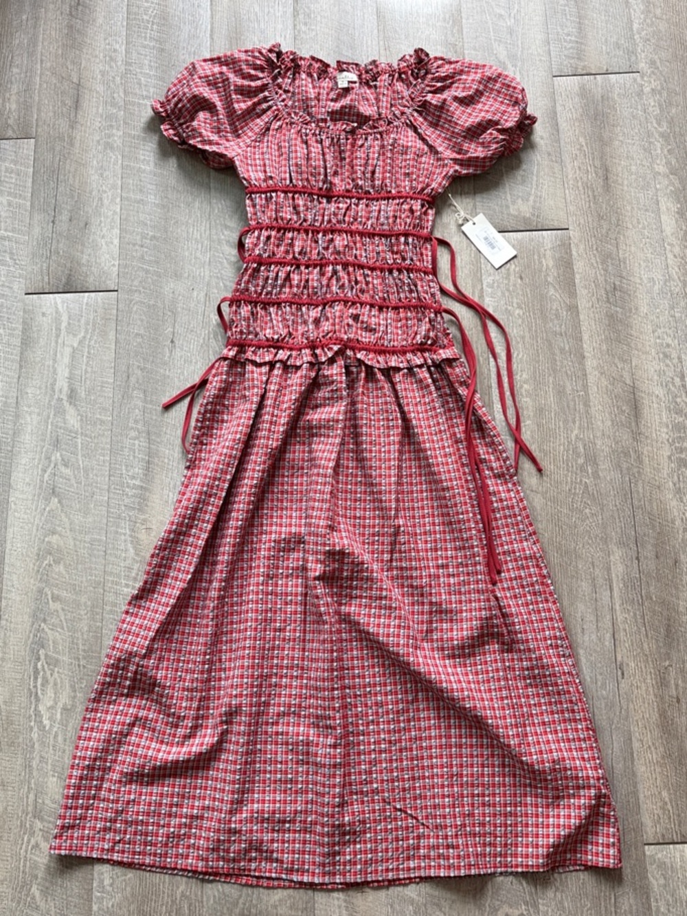 Drop waist gingham dress NWY